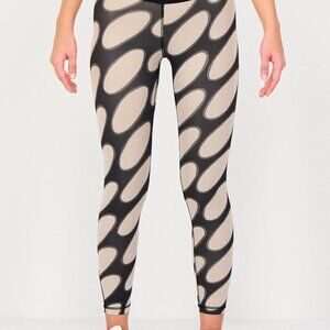 Adidas x Marimekko Womens XS Tight Fit Training 7/8 Leggings Polka Dot Black NWT